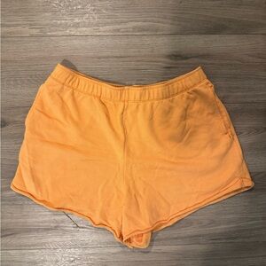 Aerie Orange Athletic Shorts with Elastic Waistband
